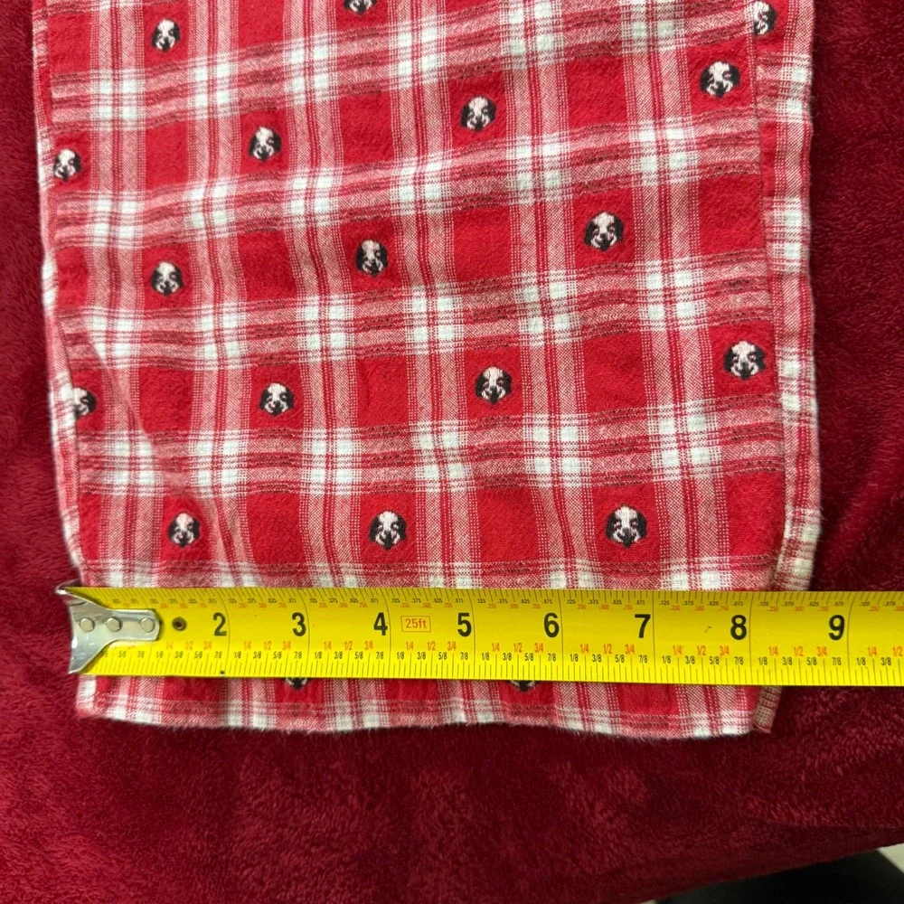 Big Dogs Red Plaid Flannel Pajama Pants Mens L/XL Embroidered Dog Lounge Sleep - Picture 3 of 8